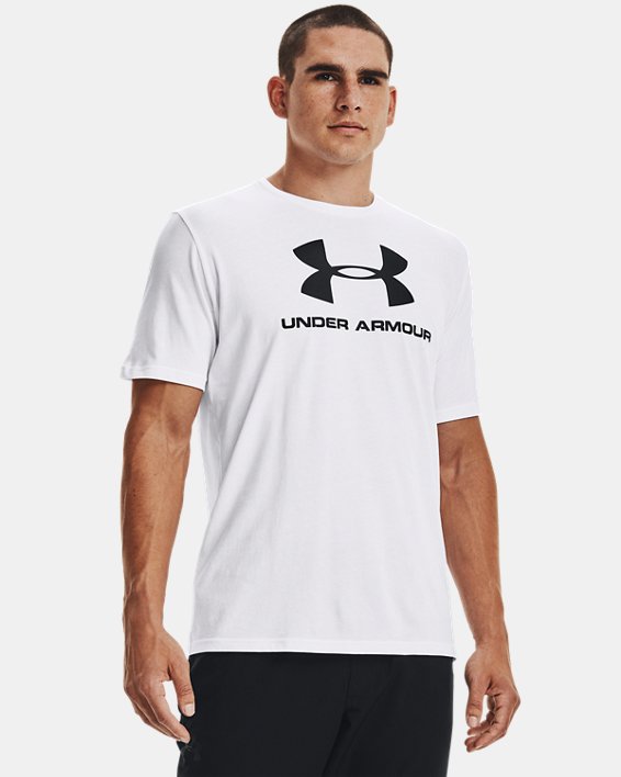 Men's UA Sportstyle Logo Short Sleeve, White, pdpMainDesktop image number 1